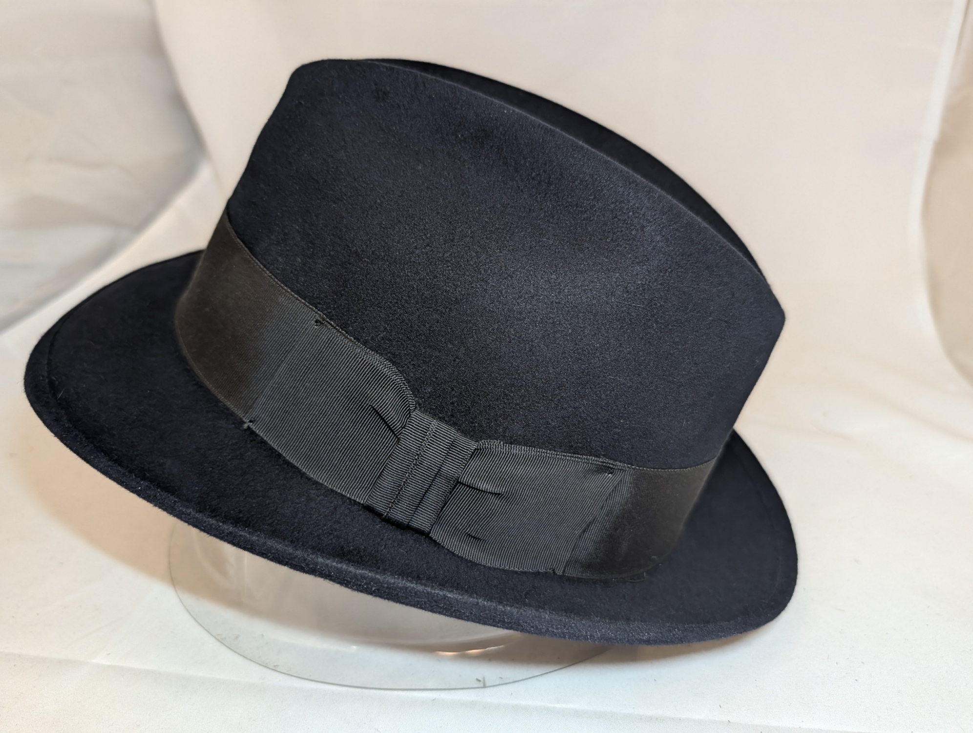 Vintage Lee Fifth Avenue Fur Felt Fedora Hat Blue Size 7 1/4 1950s 1960s USA